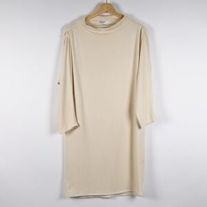 Stateside Anthropologie Creme Long Sleeve‎ T-Shirt Dress - Size Small